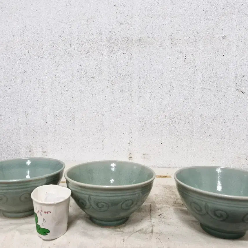 [BUNJANG] Celadon Tea Bowl Set / 청자 다완 3점 입니다