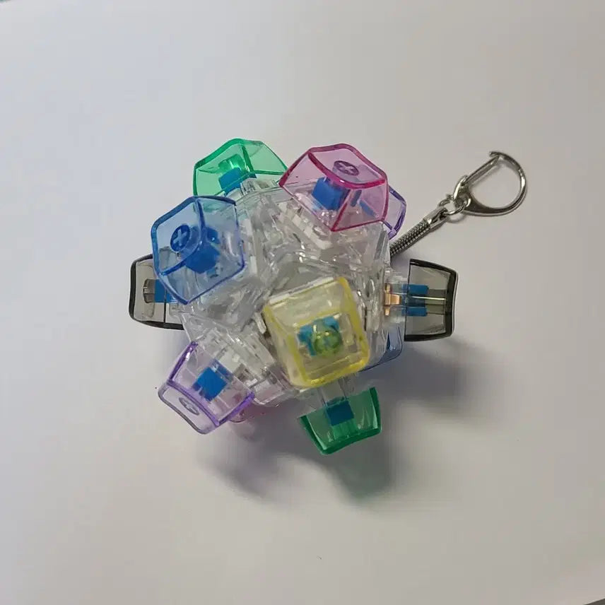 [BUNJANG] LED Clicker Keycap Keychain (12-Bulb Sphere) / [새상품] 공모양 12구 볼 LED 클릭커 키캡 키링