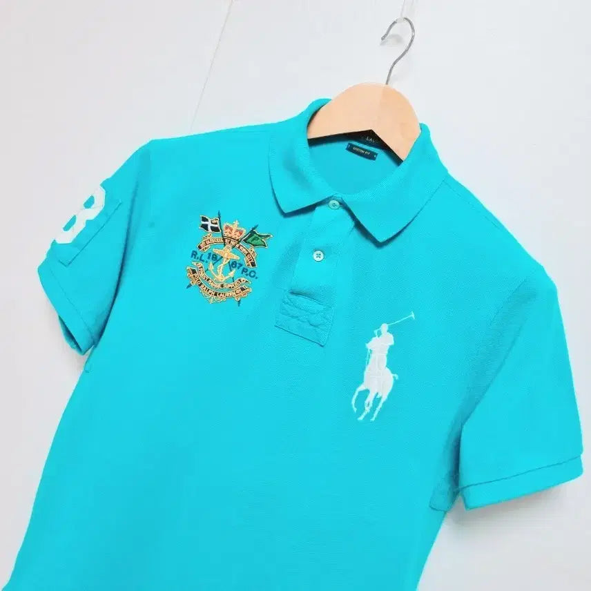 [BUNJANG] Polo Ralph Lauren Men's Rare Big Pony Chief Keef Gold Emblem Pique Short Sleeve Polo Shirt / 남성 레어 폴로 빅포니 치프키프 금장 와펜 PK 피케 반팔 티 티셔츠