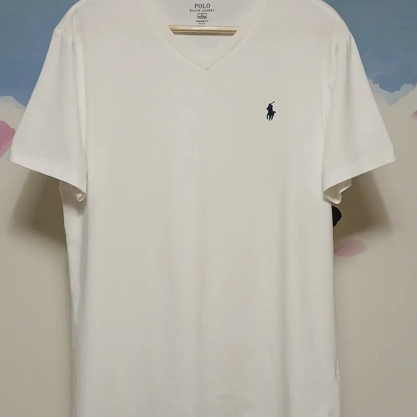 [BUNJANG] Polo Ralph Lauren V-Neck Short Sleeve T-Shirt (White, L) / (L) 폴로 랄프로렌 브이넥 반팔티
