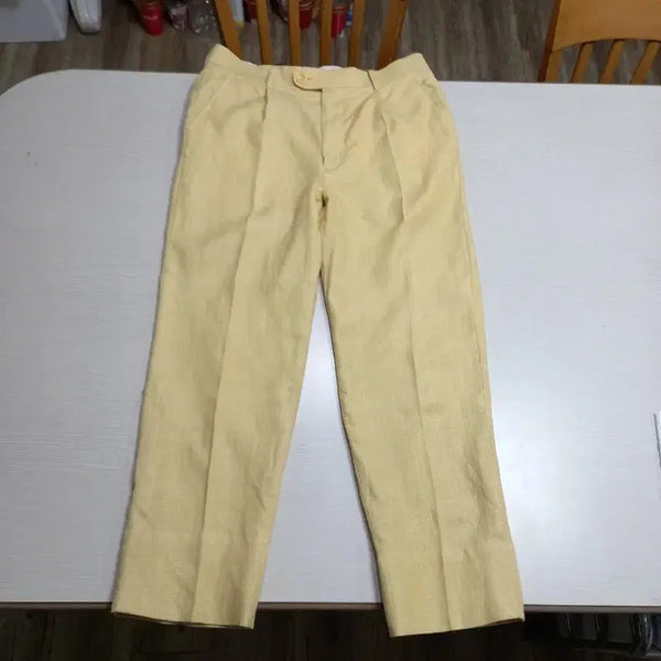 [BUNJANG] Kenzo Homme Linen Blend Slacks Mustard Yellow (Size 32) / 32 KENZO Jap 린넨60% 슬렉스 연겨자 32-427