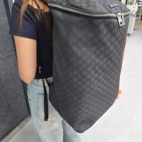 [BUNJANG] Gucci GG Canvas Backpack Black / 구찌 GG 캔버스 빅백팩 블랙