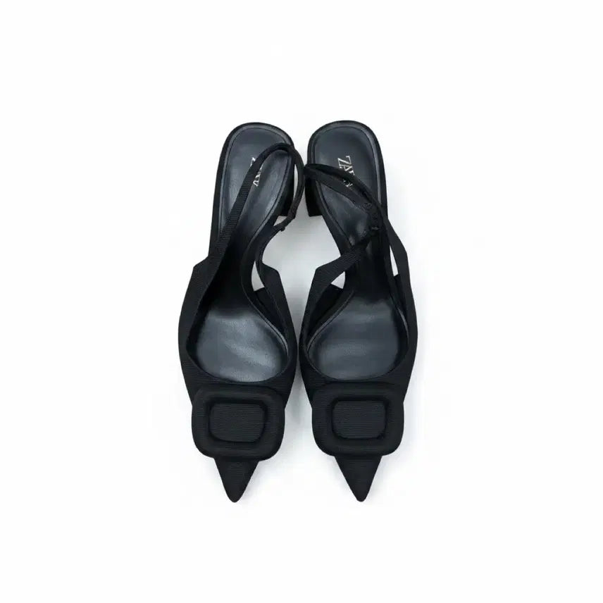 [BUNJANG] Zara Women's Black Mule Heels / 여성35/ 자라 뮬 힐 구두 블랙