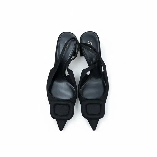 [BUNJANG] Zara Women's Black Mule Heels / 여성35/ 자라 뮬 힐 구두 블랙