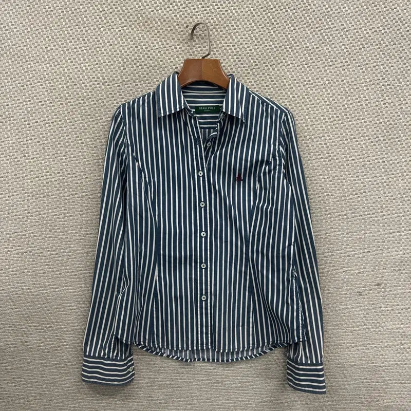 [BUNJANG] Beanpole Striped Shirt (95) / 빈폴 스트라이프 셔츠 95 D06721