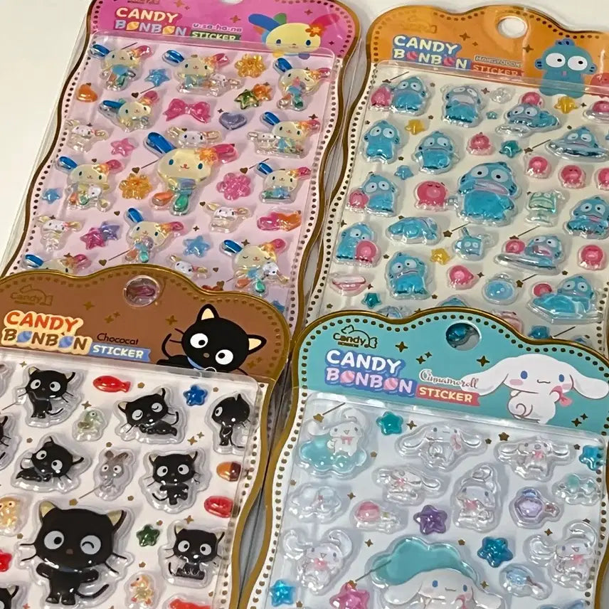 [BUNJANG] Sanrio Candy Bonbon Stickers - Geniune, New - Hangyodon, Chocola-Cat, Cinnamoroll / 산리오 캔디 봉봉 스티커 정품 새상품 한교동 초코캣 시나모롤