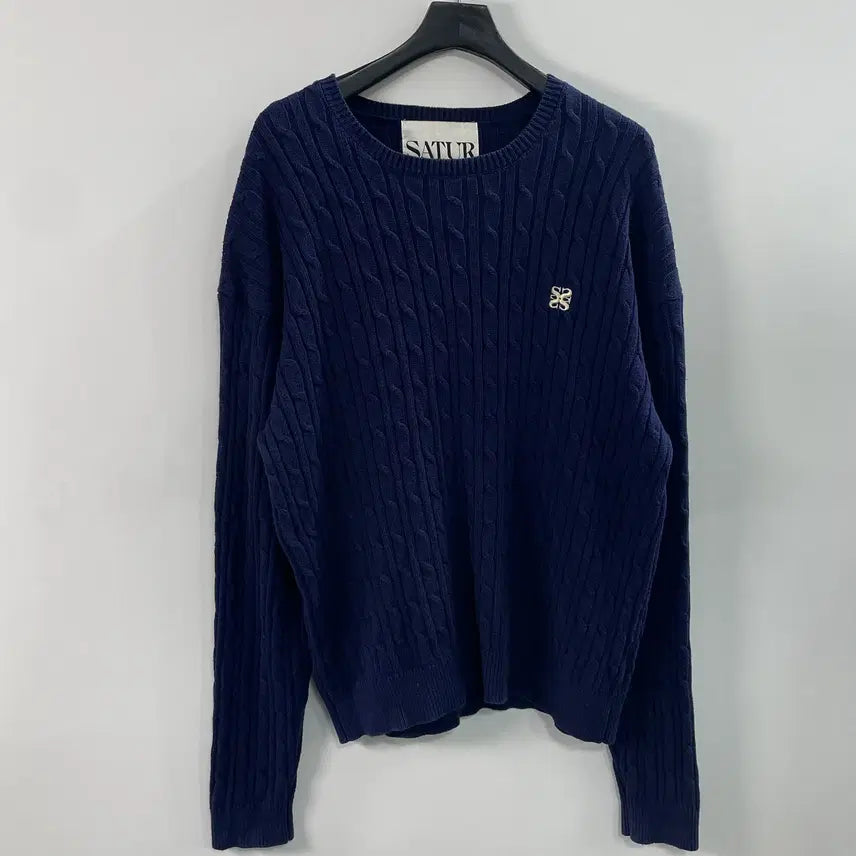 [BUNJANG] Setter Cable Round Knit Navy XL / 세터 케이블 네이비 라운드 니트 (on.476)