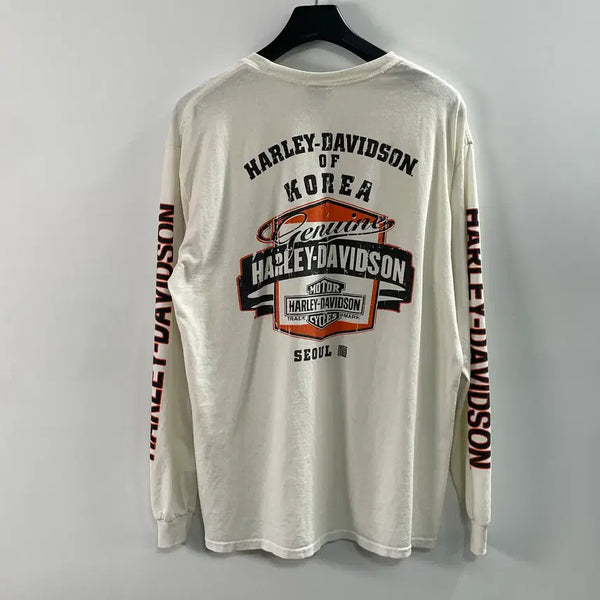 [BUNJANG] Harley-Davidson Printing Long Sleeve T-Shirt / 할리데이비슨 프린팅 롱슬리브 긴팔티 (on.1059)