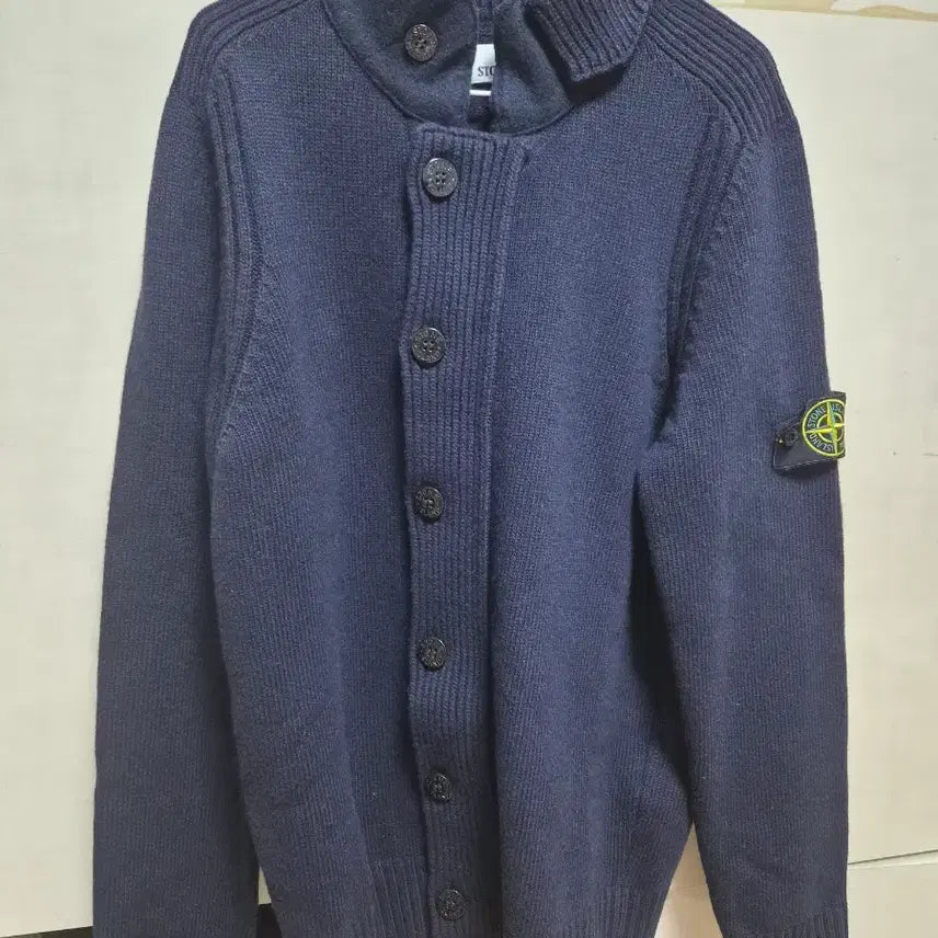 [BUNJANG] Stone Island Lambswool Zip-Up Cardigan Navy L / 스톤아일랜드 램스울 집업 가디건 네이비 L사이즈