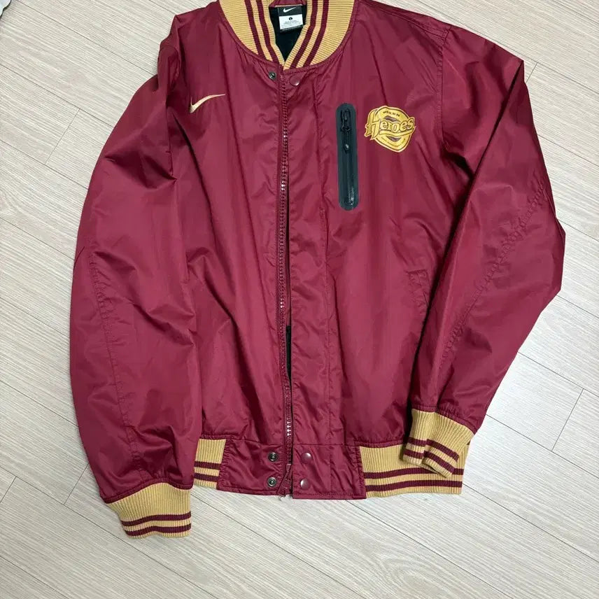 [BUNJANG] Nexen Heroes Nike Varsity Jacket Burgundy / 넥센히어로즈 나이키 바시티 자켓 버건디