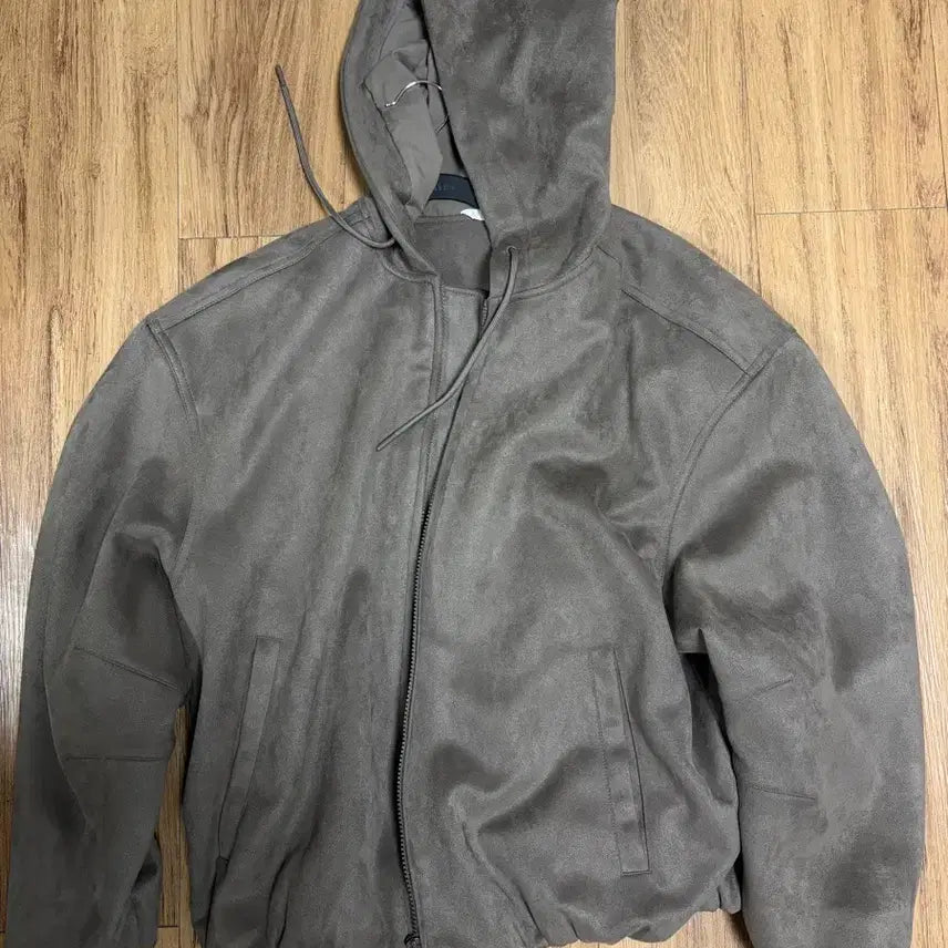 [BUNJANG] Zara Suede Hooded Zip-Up Brown M / 자라 스웨이드 후드집업