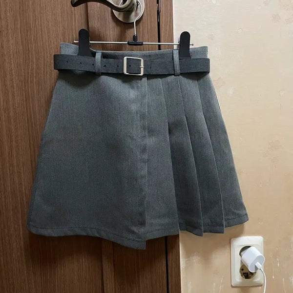 [BUNJANG] Belt Pleated Mini Skirt / 벨트 주름 스커트 플리츠 스커트 미니 스커트 s