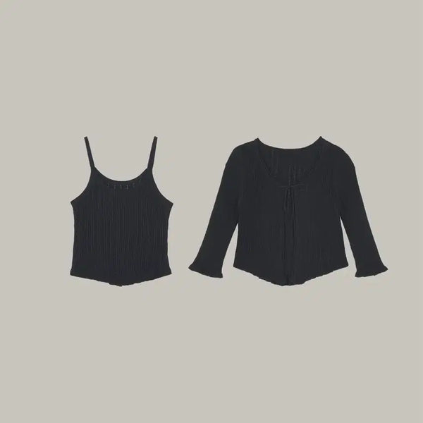 [BUNJANG] Wearveroz Knit Set (Black) / 웨어웨더 roz knit set (black)