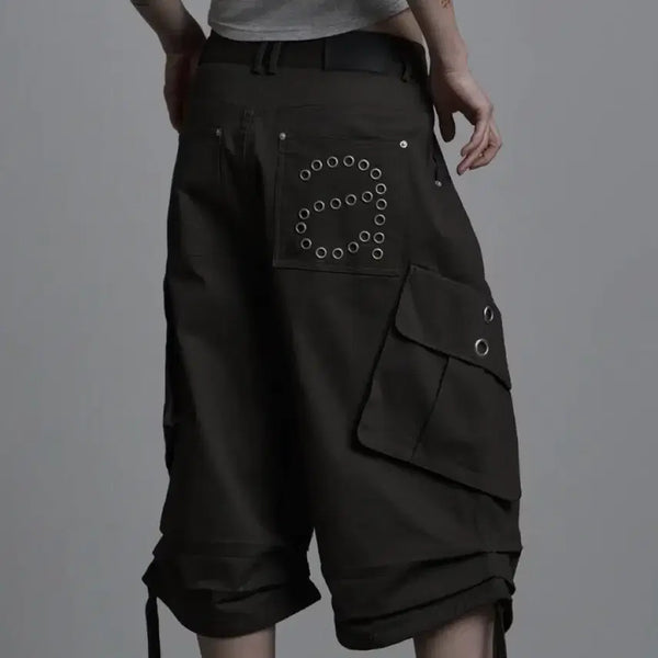 [BUNJANG] As You Are String Eyelet Bermuda Pants Charcoal S / 애즈유아 스트링 아일렛 버뮤다 팬츠 차콜 S