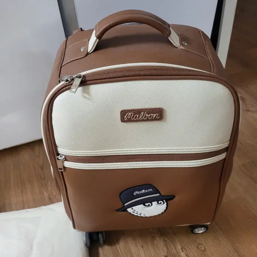 [BUNJANG] Malbon Golf Carrier Boston Bag Brown/Ivory / 말본 골프 캐리어 브라운/아이보리 골프보스턴백
