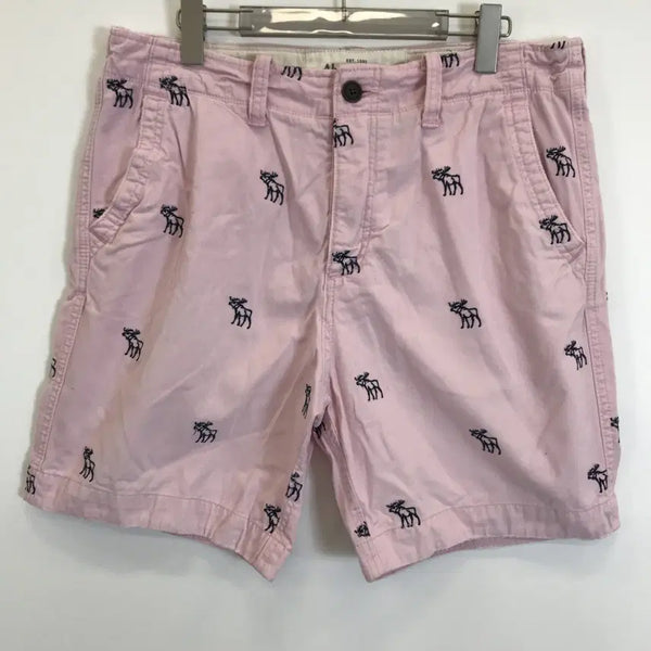 [BUNJANG] Abercrombie & Fitch Multi Logo Pink Shorts Size 34 / 아베크롬비 멀티로고 핑크 반바지 [34인치]