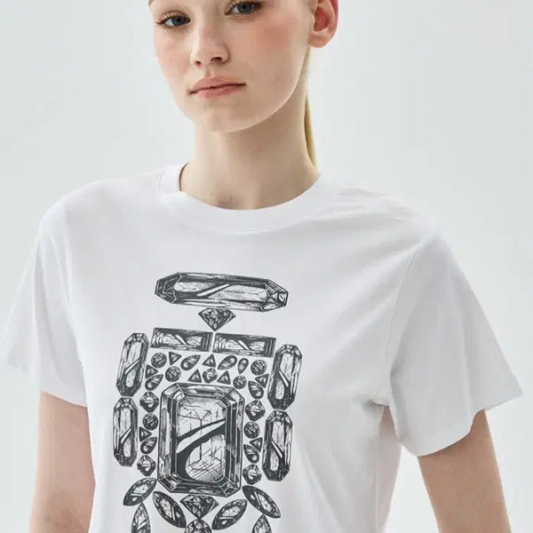[BUNJANG] Mardi Mercredi Bijou Slim Fit Short Sleeve T-Shirt / 마르디메크르디 비쥬슬림핏 반팔티
