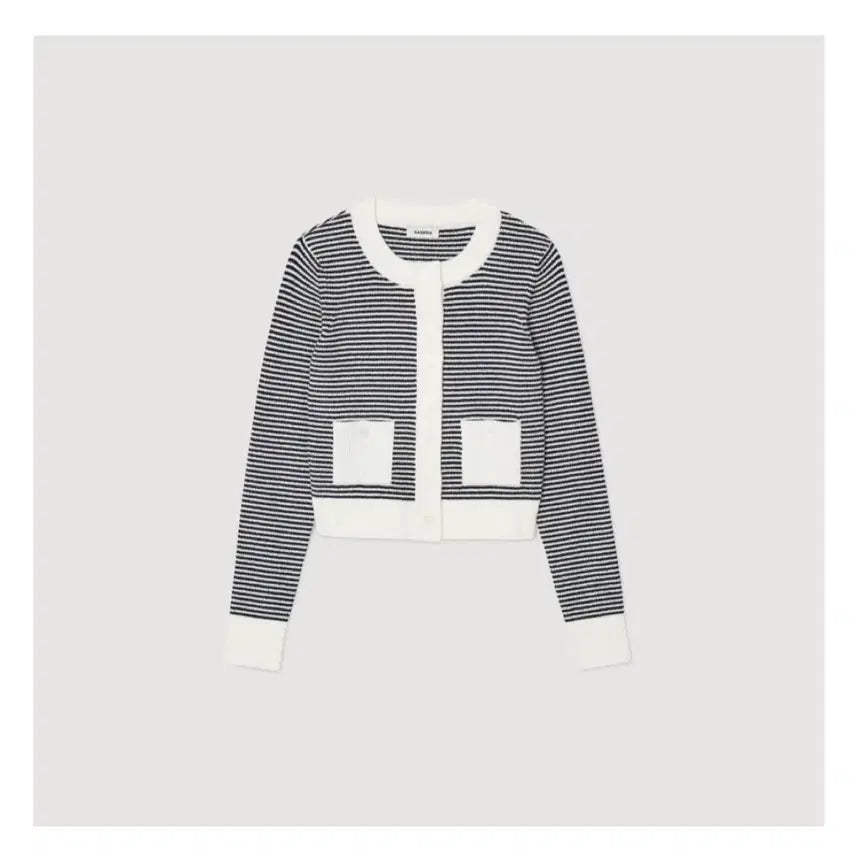 [BUNJANG] Sandro Striped Knit Cardigan / 산드로 sandro 스트라이프 니트 가디건 1사이즈