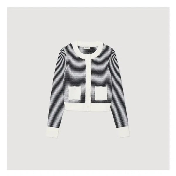 [BUNJANG] Sandro Striped Knit Cardigan / 산드로 sandro 스트라이프 니트 가디건 1사이즈
