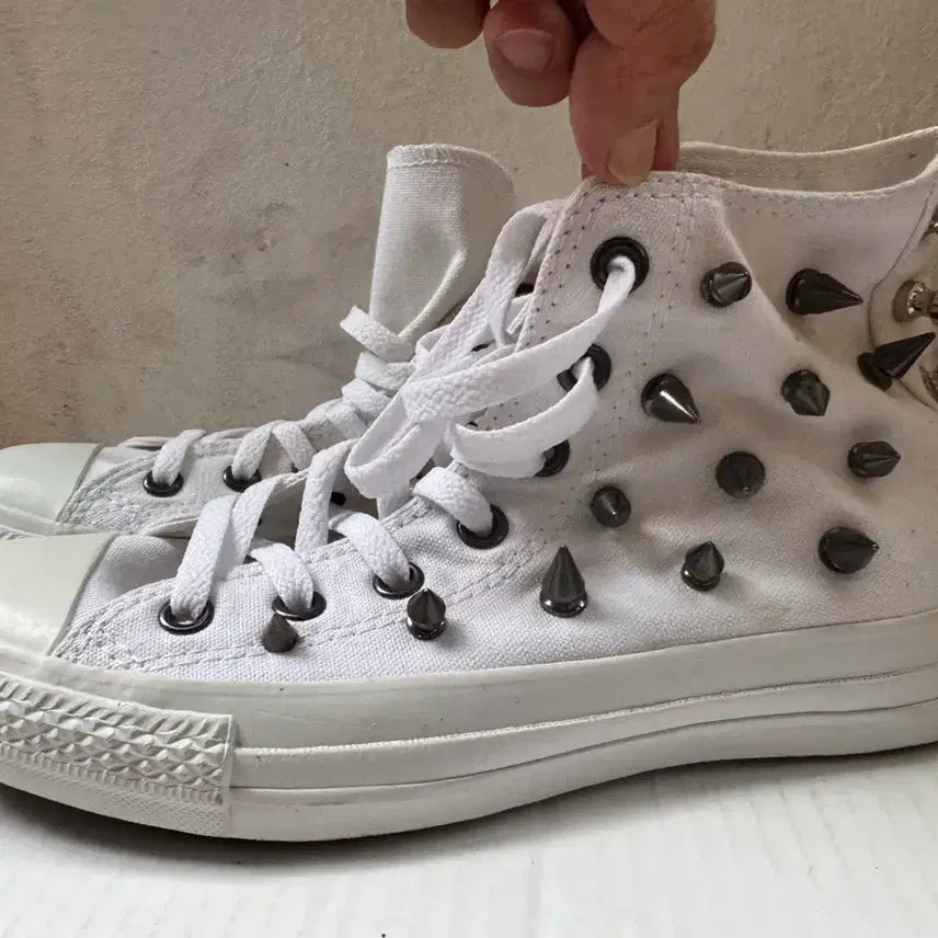 [BUNJANG] Customized Converse High-Top Sneakers (Size 5/240) / [240] 미착용 컨버스 하이탑 커스텀