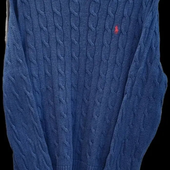 [BUNJANG] Polo Ralph Lauren Cable Knit Sweater Blue L / 폴로 랄프로렌 케이블 니트 블루 L