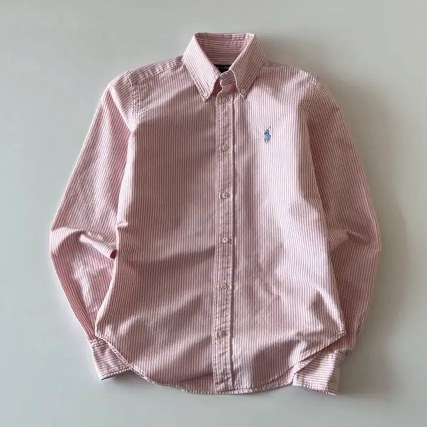 [BUNJANG] Polo Ralph Lauren Women's Pink Stripe Shirt / 폴로 랄프로렌 여성 핑크 스트라이프 셔츠 Polo Ralph Lauren
