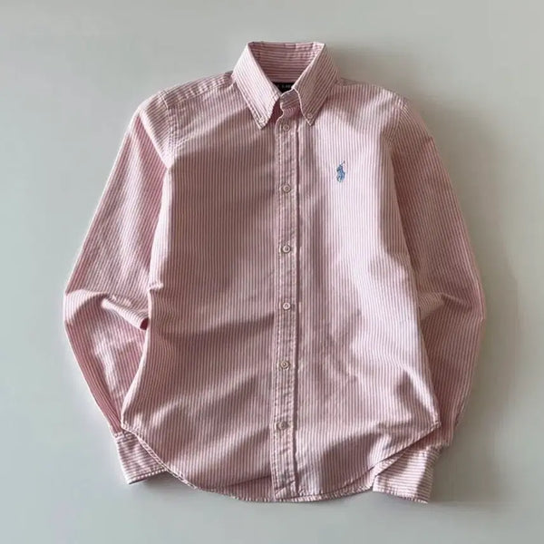 [BUNJANG] Polo Ralph Lauren Women's Pink Stripe Shirt / 폴로 랄프로렌 여성 핑크 스트라이프 셔츠 Polo Ralph Lauren