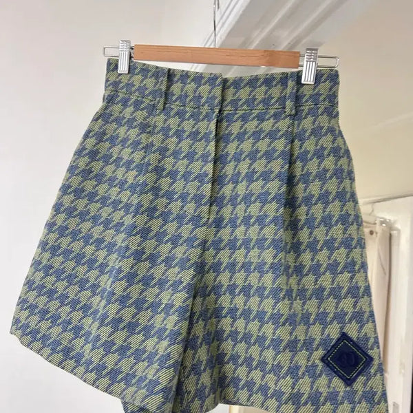 [BUNJANG] Lucky Chouette Houndstooth Tweed Shorts / 코오롱 럭키슈에뜨 하운드 체크 트위드 쇼츠 / 한섬 코스 산드로 스타일