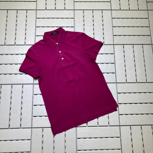 [BUNJANG] Beanpole Embroidered Short Sleeve Polo Shirt Slim Fit Wine / [100]빈폴 자수 반팔 카라티 슬림핏 와인 0587