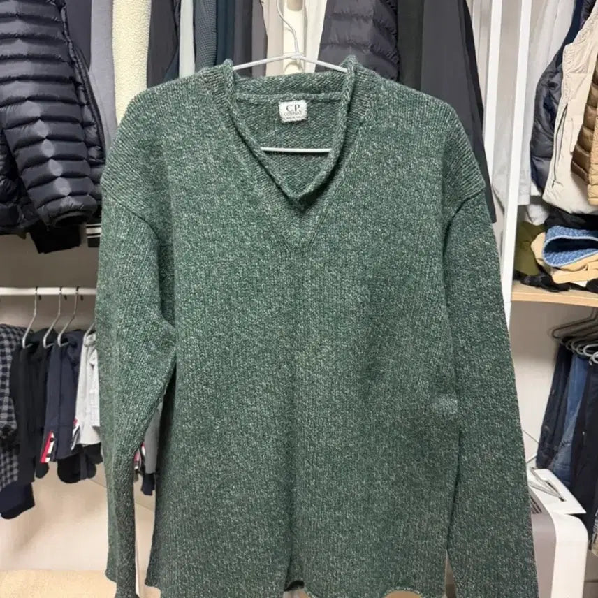 [BUNJANG] CP Company Green V-Neck Knit / CP컴퍼니 니트 그린