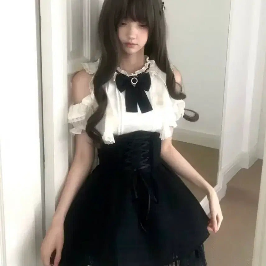 [BUNJANG] Goth Lolita Style Set-up Mini Dress / 고스 로리타 리즈리사st 양산형 셋업 지뢰계 미니원피스