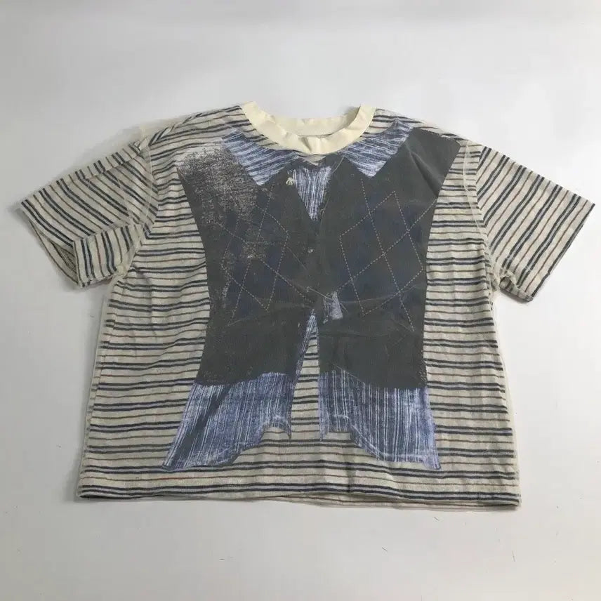 [BUNJANG] Stripe Pattern Short Sleeve T-Shirt / 스트라이프 패턴 반팔