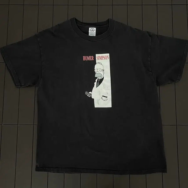 [BUNJANG] 00s Vintage Homer Simpson Scarface Parody T-Shirt XL / (XL) 00s 빈티지 호머심슨 스카페이스 패러디 티셔츠