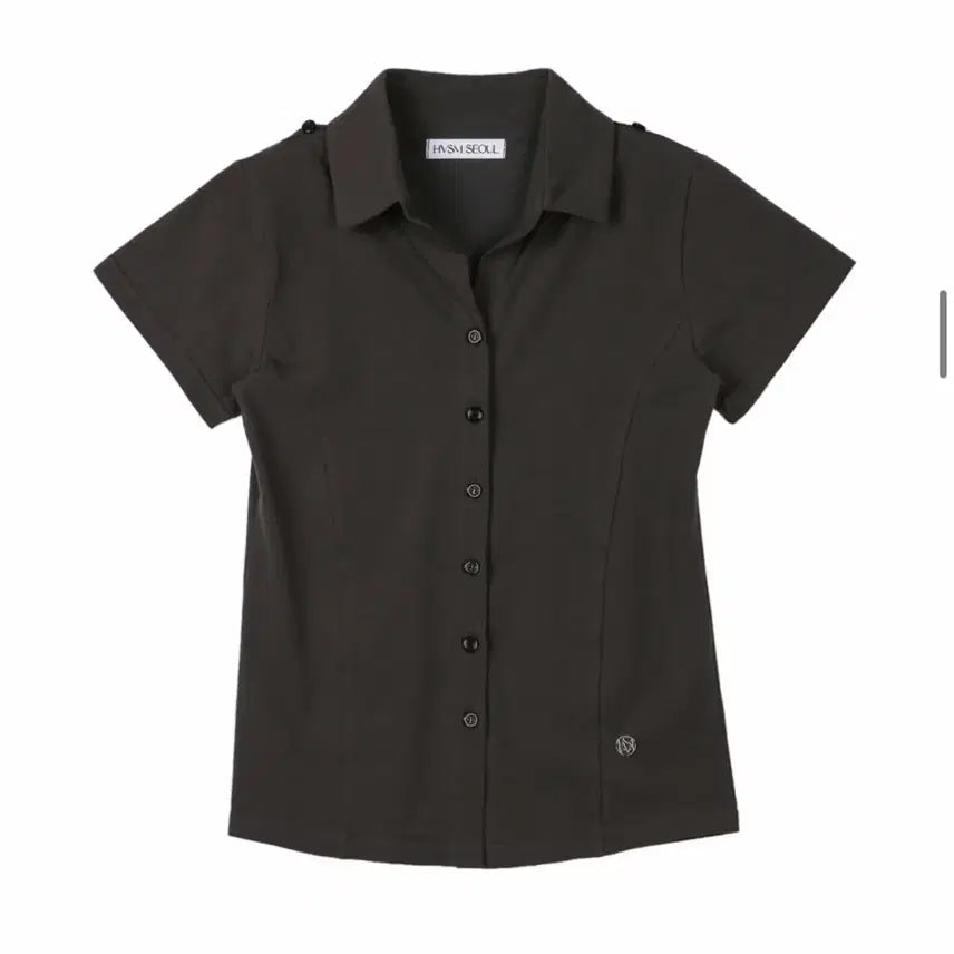 [BUNJANG] Hebism Two-Way Collar Shirt Charcoal / 해비즘 투웨이 카라 셔츠 차콜