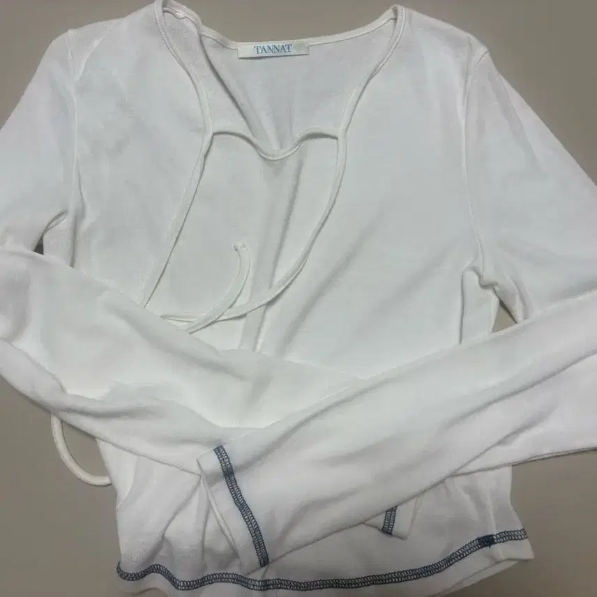 [BUNJANG] Thanat String T-Shirt White / 타낫 스트링 티 화이트