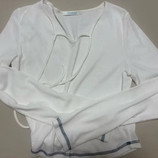 [BUNJANG] Thanat String T-Shirt White / 타낫 스트링 티 화이트