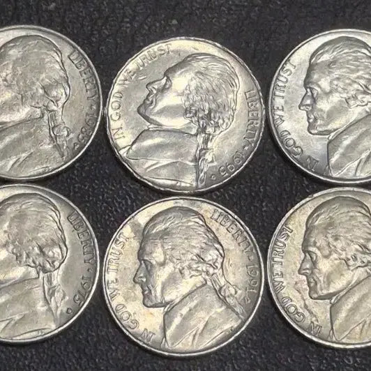 [BUNJANG] Collection of 10 US Nickel Coins / 미국 닉켈 동전 10개 모음 (1975, 1984, 1986, 199.