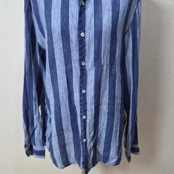 [BUNJANG] TIME Striped Shirt Navy/Blue / A-140  타임 남자 스트라이프 셔츠 네이비/블루