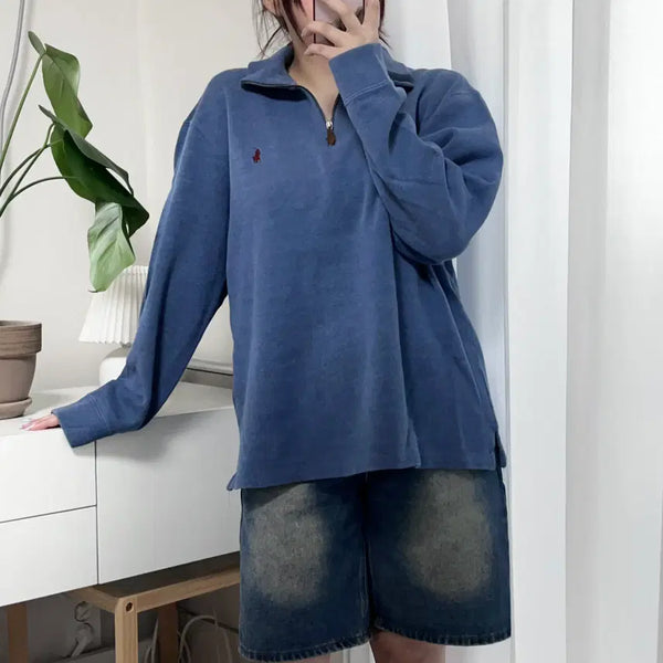 [BUNJANG] Polo Ralph Lauren Deep Sora / Burgundy Pony Knit Half-Zip L / 폴로 딥소라 / 버건디포니 니트 반집업 [ L ]