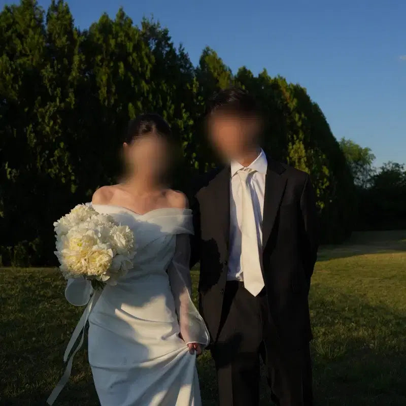 [BUNJANG] Off-Shoulder Wedding Dress / 웨딩 촬영 드레스(오프숄더)