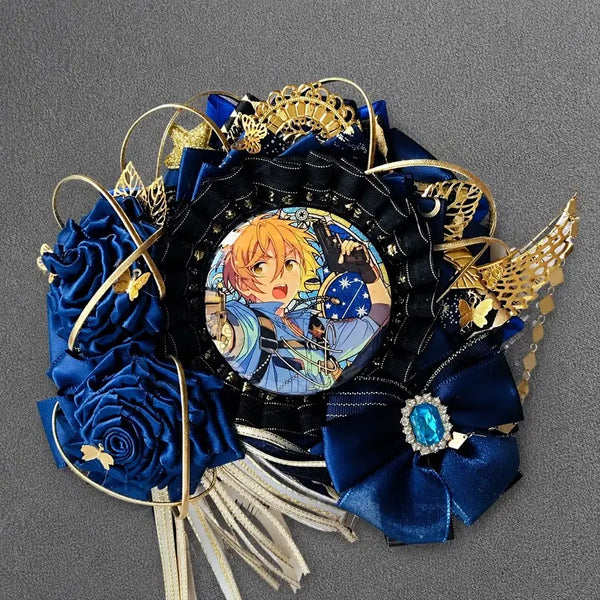 [BUNJANG] Handmade Rosette Badge Holder (58-65mm) / 58-65mmmm 화려한 로제트 뱃지 홀더 / 굿즈 꾸미기/ 백꾸