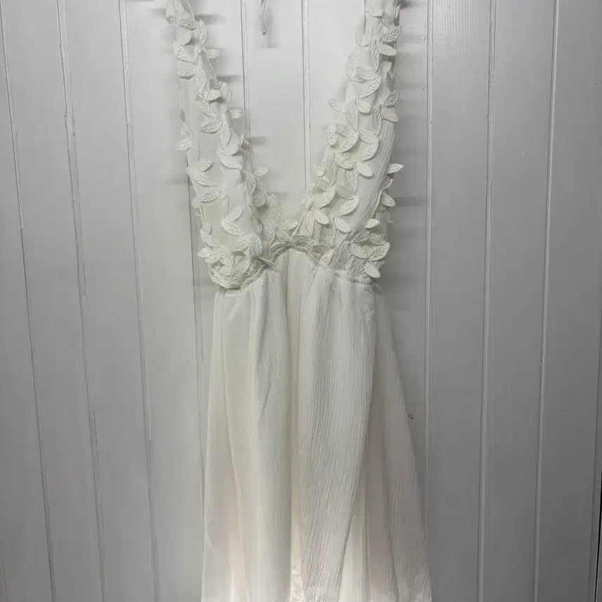 [BUNJANG] SABO SKIRT Leaf Lace Halter Mini Dress XS / 새상품 사보스커트  잎사귀 레이스 홀터 원피스 XS(44-마른55) 가