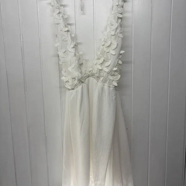 [BUNJANG] SABO SKIRT Leaf Lace Halter Mini Dress XS / 새상품 사보스커트  잎사귀 레이스 홀터 원피스 XS(44-마른55) 가