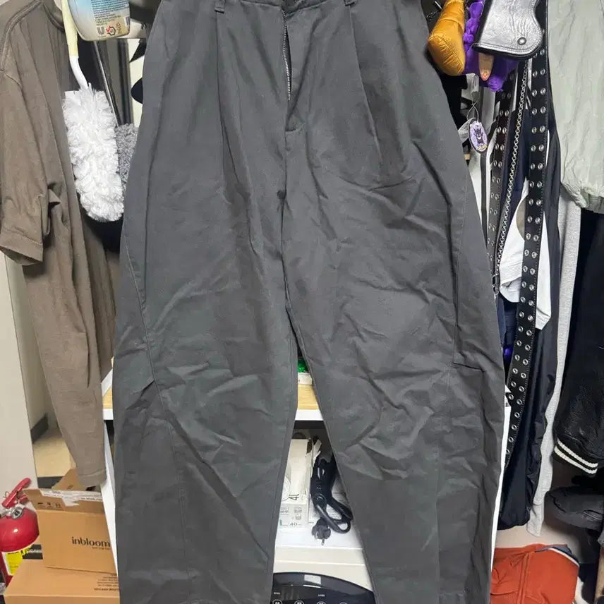 [BUNJANG] Zara Belted Pants Grey / 자라 벨티드 팬츠 그레이38