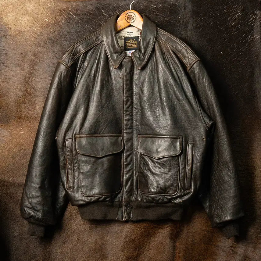 [BUNJANG] Avirex 80s Heavy Sheepskin A-2 Leather Flight Jacket / [108] 80s~ 아비렉스 헤비 쉽스킨 A-2 레더 플라이트 자켓 차심