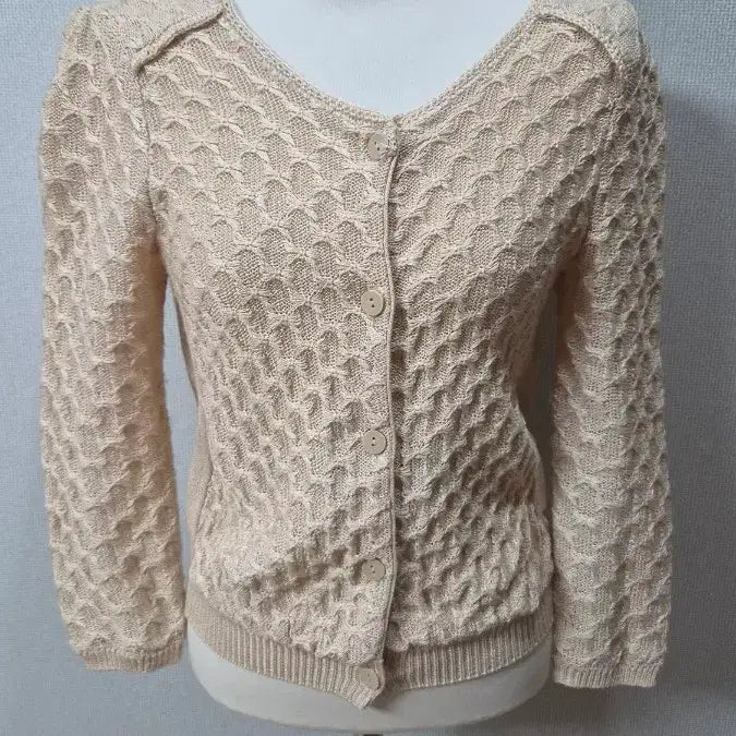 [BUNJANG] Jill Stuart Knit Cardigan Beige / A-142 질스튜어트 니트 가디건 베이지색