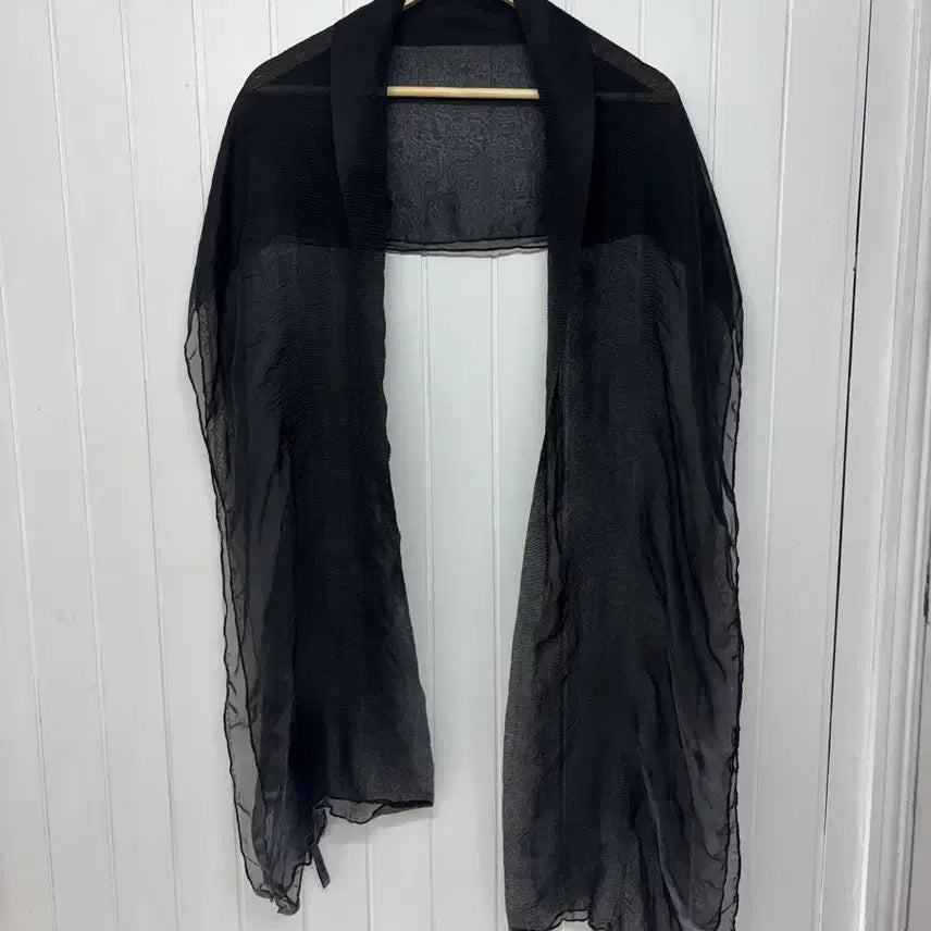 [BUNJANG] CM CUBE Black Chiffon Shawl & Scarf / CM CUBE 블랙 시폰 숄&머플러   가