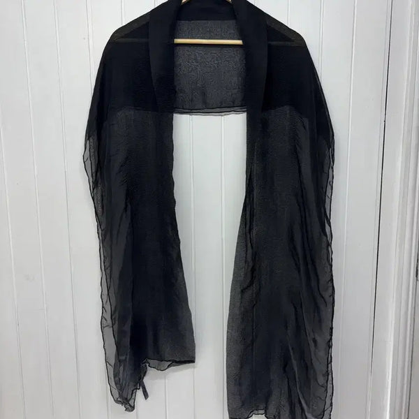 [BUNJANG] CM CUBE Black Chiffon Shawl & Scarf / CM CUBE 블랙 시폰 숄&머플러   가