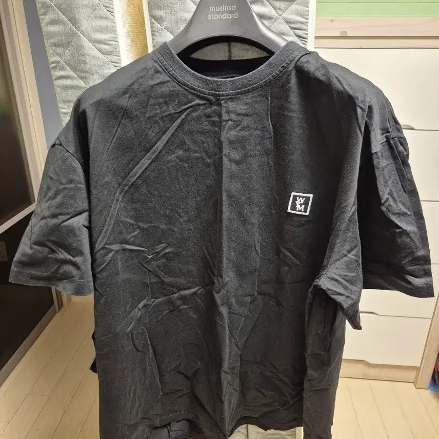 [BUNJANG] Wooyoungmi Black Logo Short Sleeve T-Shirt Size 54 / 우영미 백로고 반팔티 54사이즈 블랙