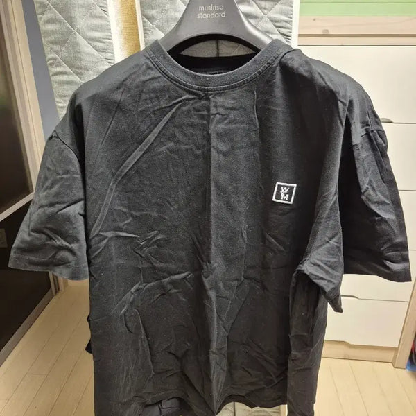[BUNJANG] Wooyoungmi Black Logo Short Sleeve T-Shirt Size 54 / 우영미 백로고 반팔티 54사이즈 블랙